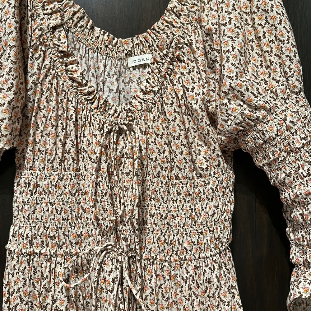 DOEN maxi floral scoop neck dress. Size M.